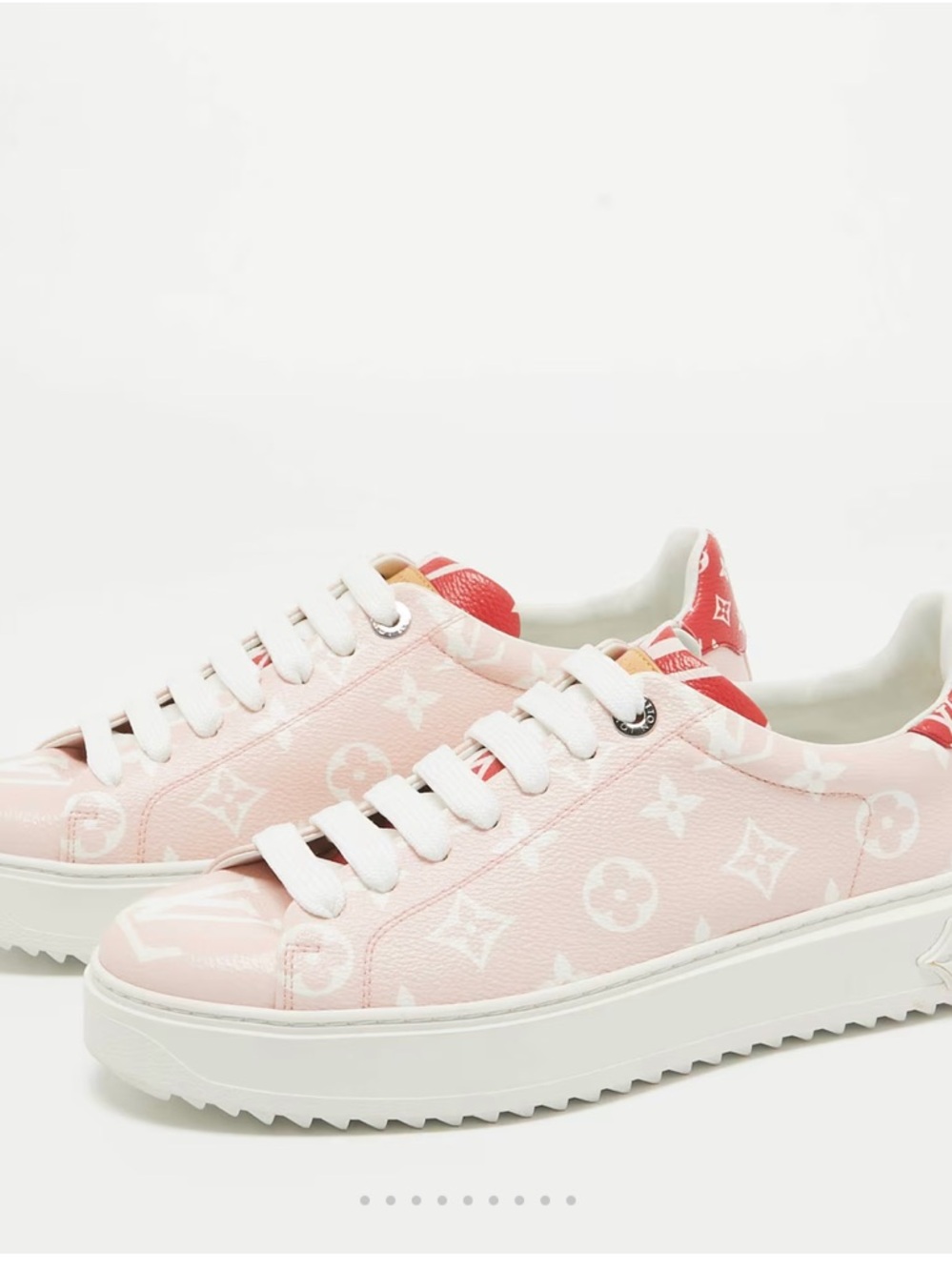 Louis Vuitton Pink and White Monogram Low-Top Sneakers
